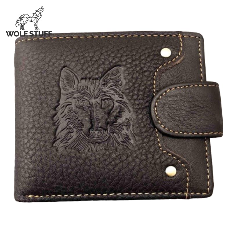 Mens leather wolf wallet