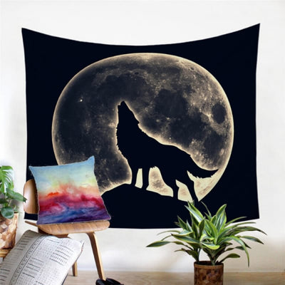 Moon Wolf Tapestry