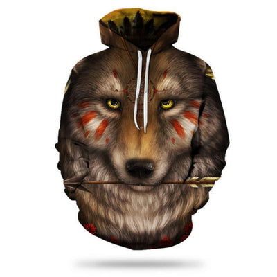 Native American Wolf Hoodie