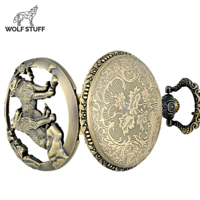 Pocket Watch Wolf Design