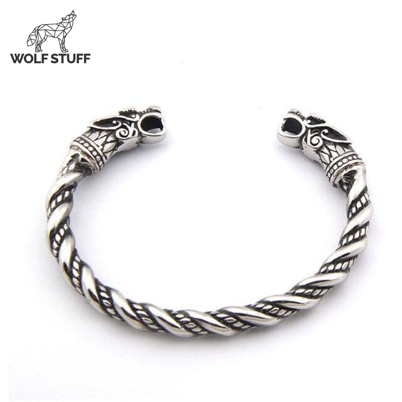 Silver Viking Wolf Bracelet