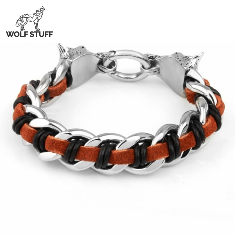 Stainless Steel Wolf Viking Wolf Bracelet