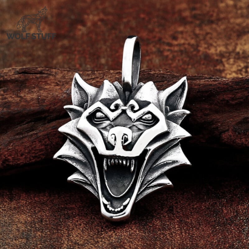 Viking Wolf Head Pendant