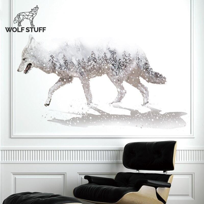 White wolf decal