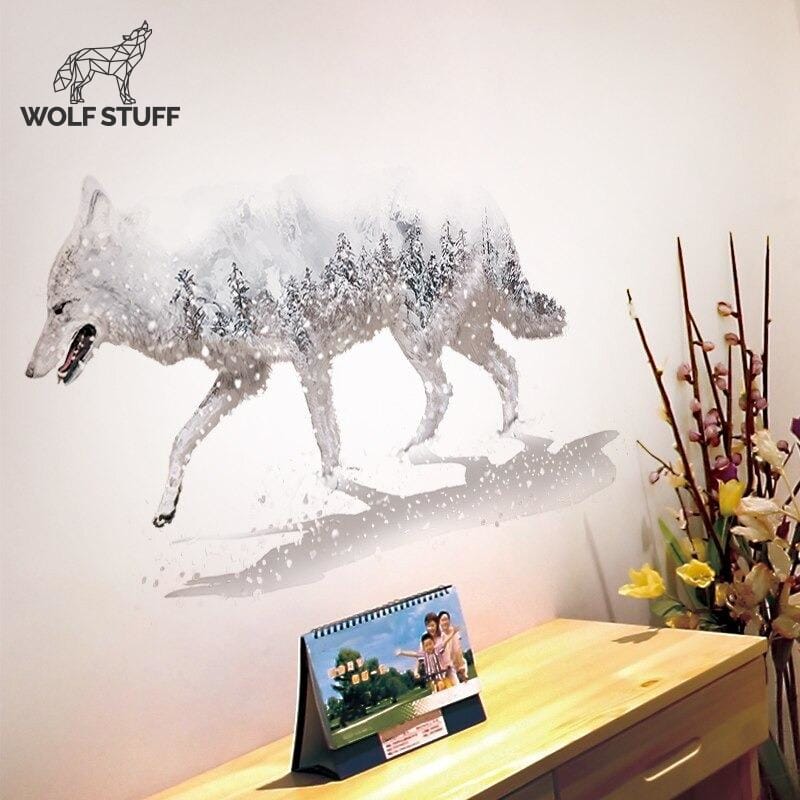 White wolf decal