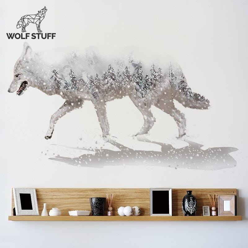 White wolf decal