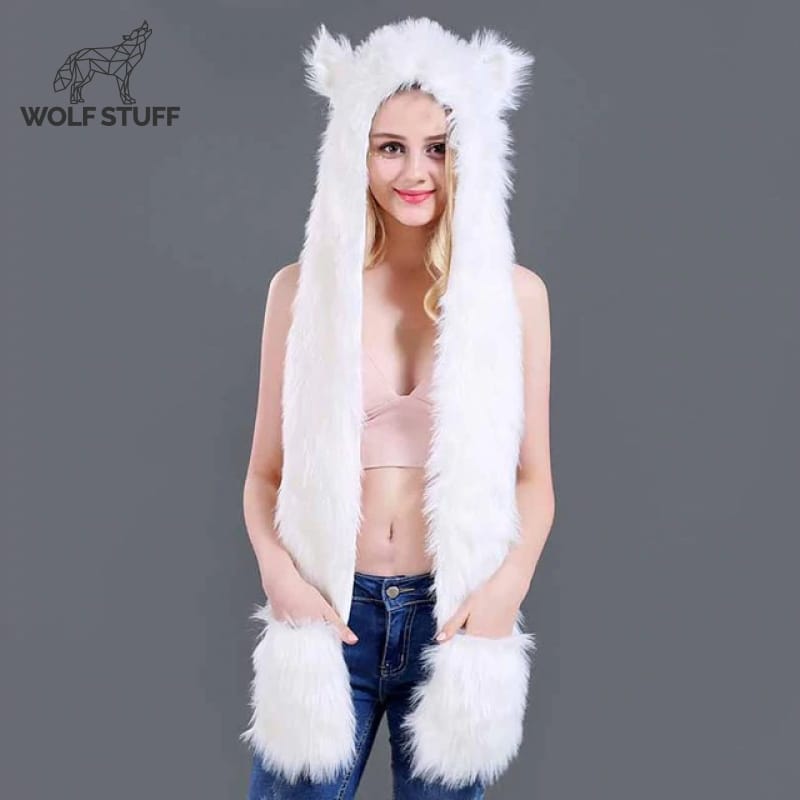 White wolf hat