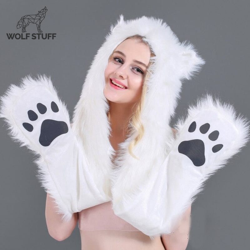 White wolf hat