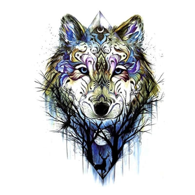 Wolf and deer tattoo