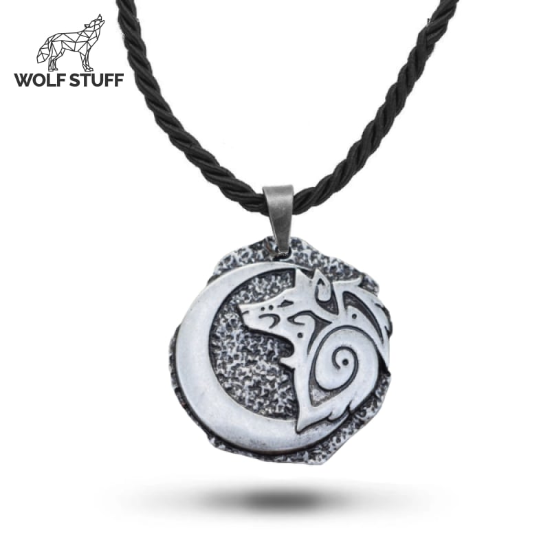 Wolf and Moon Necklace