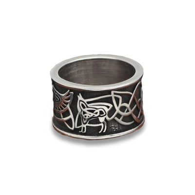 Wolf and Raven Ring