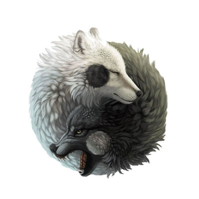 Wolf back window decal
