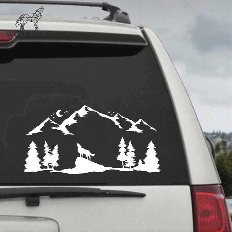 Wolf car window decals