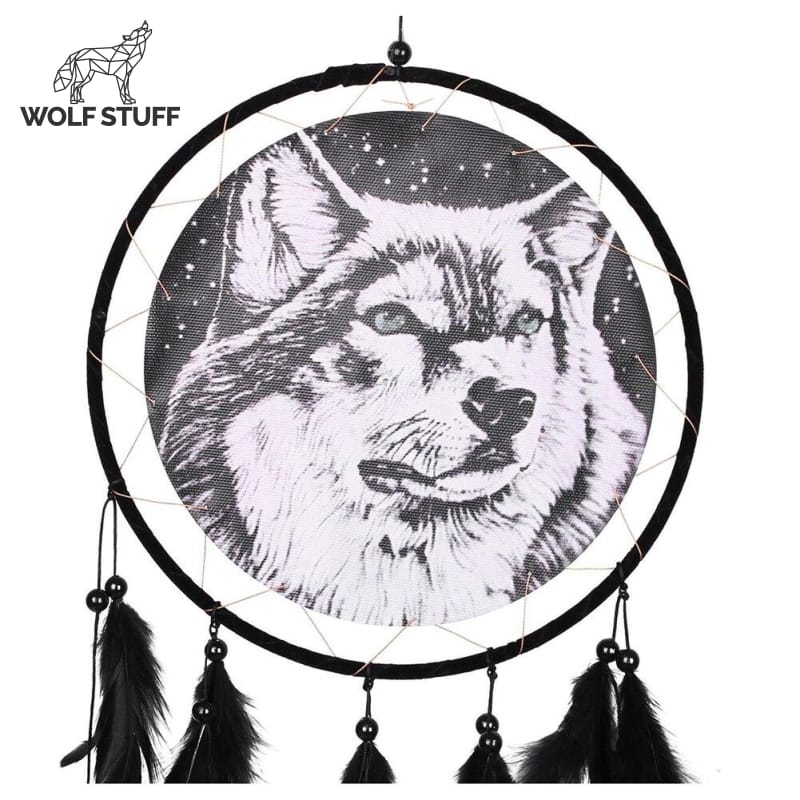 Wolf dream catcher silhouette