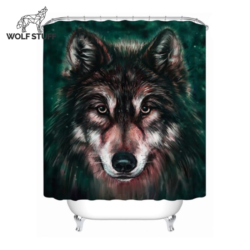 Wolf Face Shower Curtain