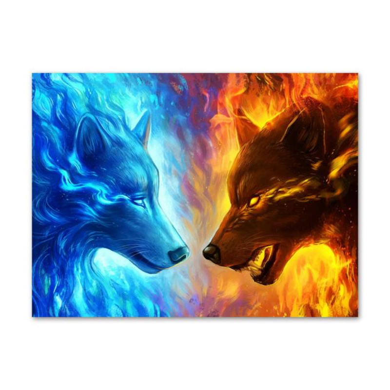wolf fire and ice wallpaper