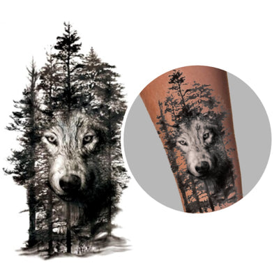 Wolf forest tattoo
