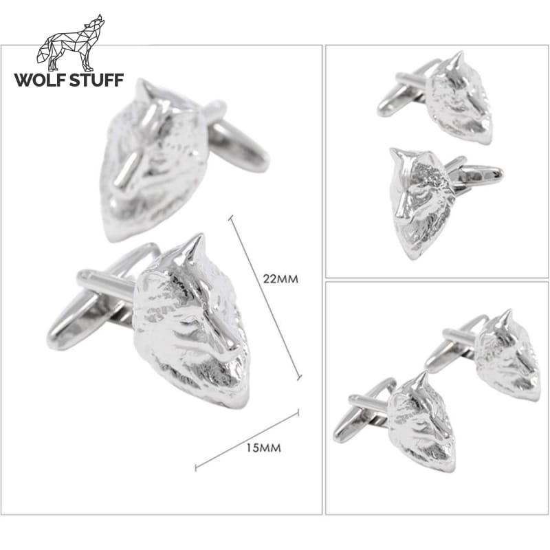 Wolf head cufflinks
