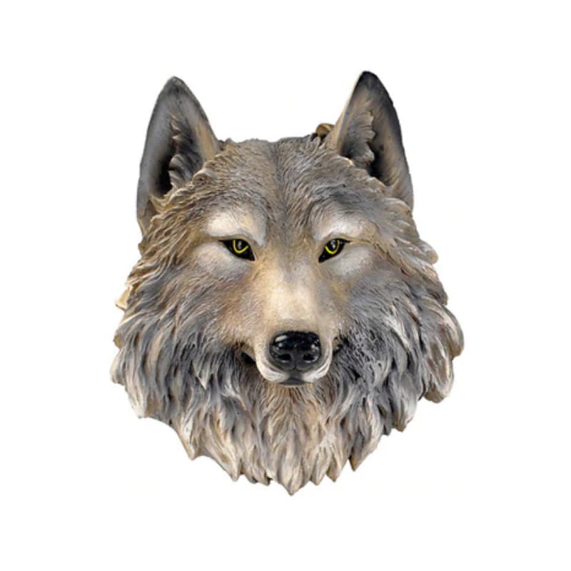 Wolf head statue