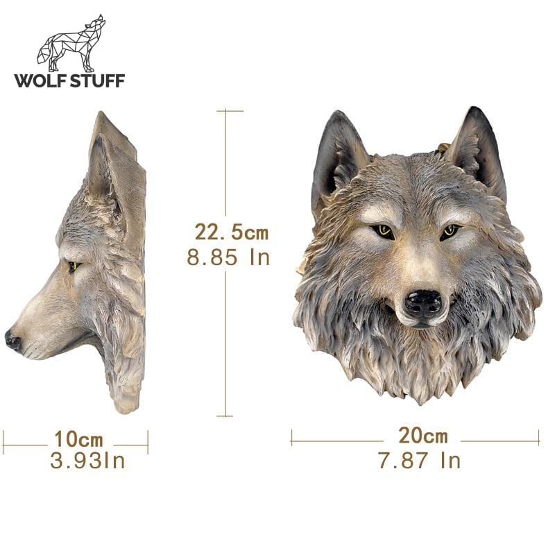 Wolf head statue