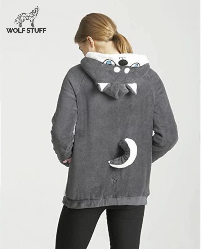 Wolf hoodie with ears cheap for guys