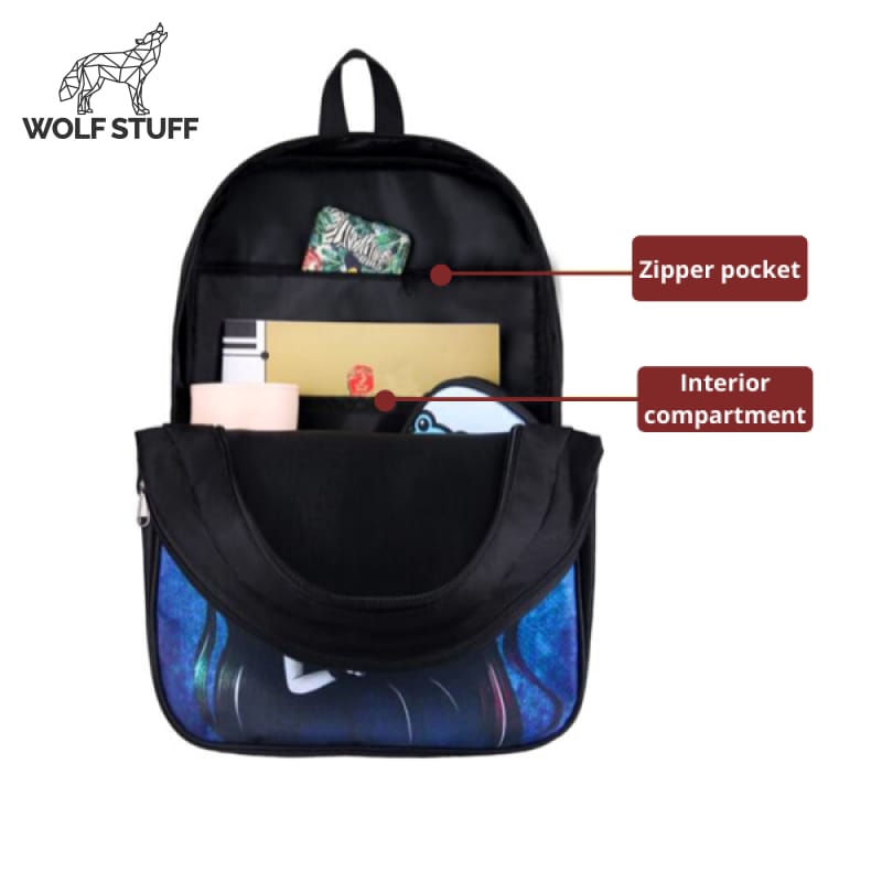 Backpack with wolf logo hotsell