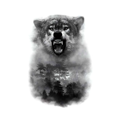 Wolf nature tattoo