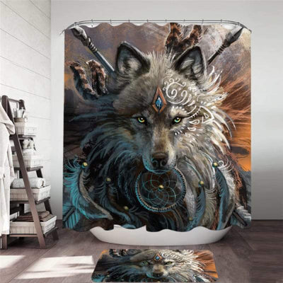 Wolf Print Shower Curtain
