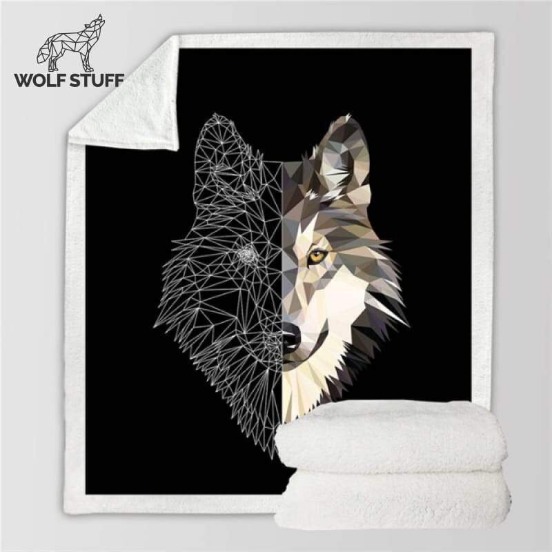 Wolf print throw blankets