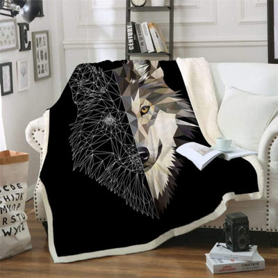 Wolf print throw blankets