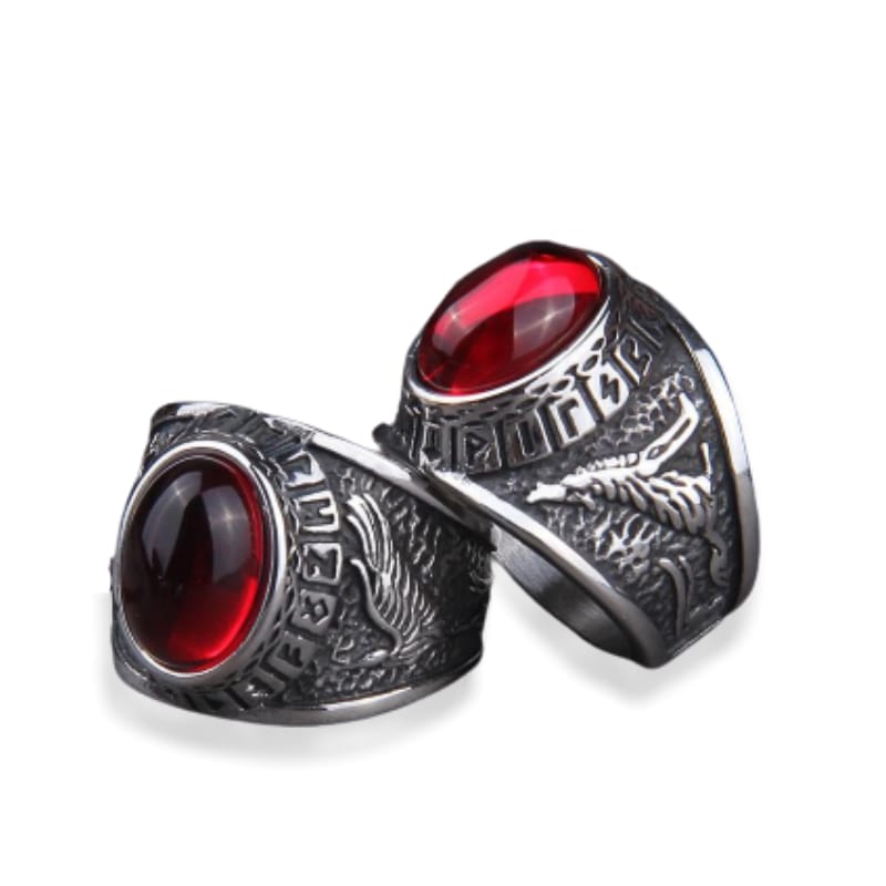 Wolf ruby ring