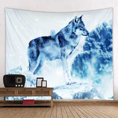 Wolf tapestry throw