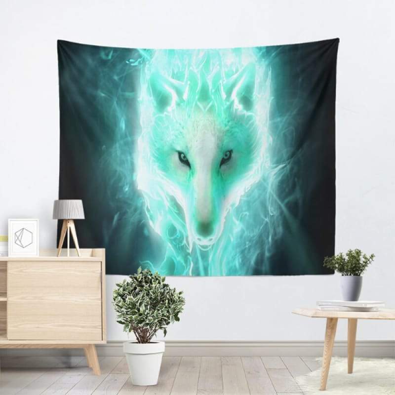 Wolf tapestry wall hanging