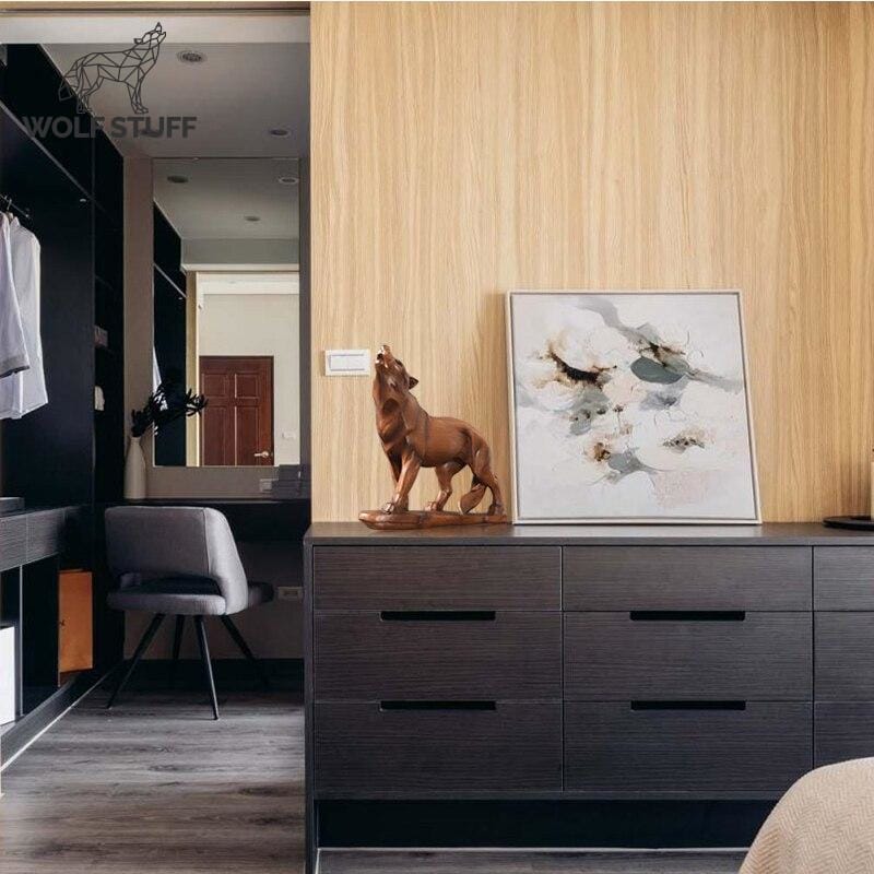 Wooden wolf statue Wolf Stuff