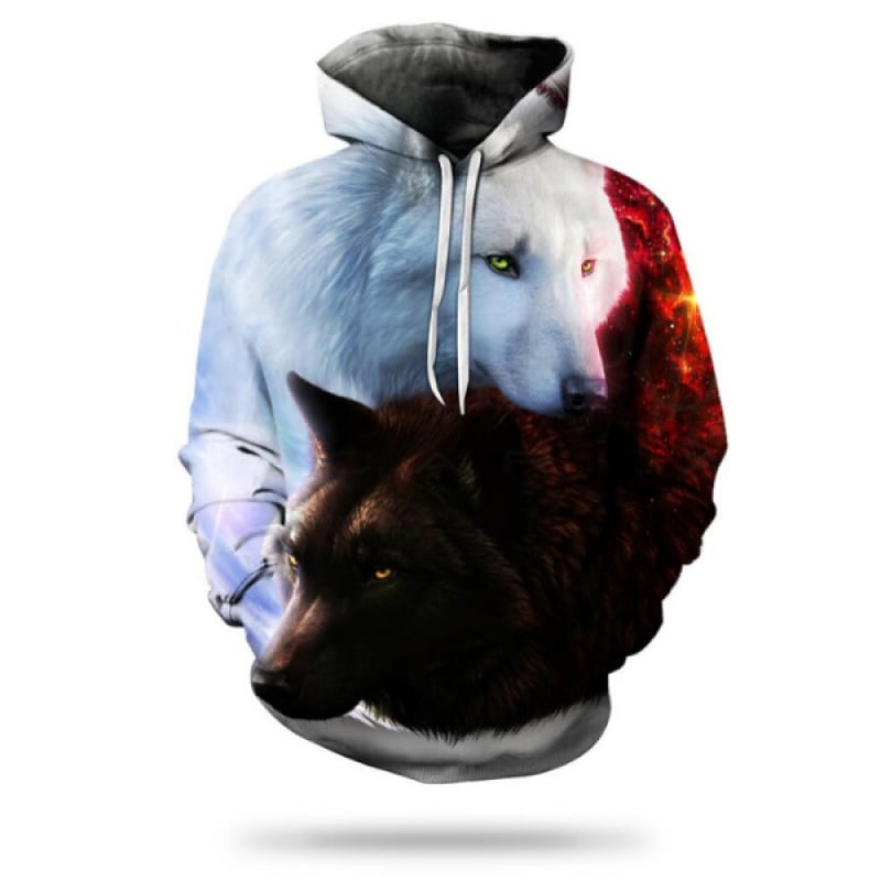 Hoodies with wolf designs sale