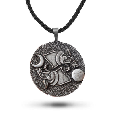 Yin Yang Wolf Sun Moon Necklace