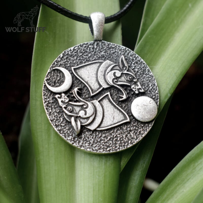 Yin Yang Wolf Sun Moon Necklace